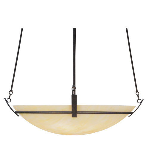 Meyda Lighting Covina 48" 8-Light Chestnut Inverted Pendant Light With Botticino Idalight Shade