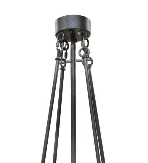 Meyda Lighting Covina 48" 8-Light Chestnut Inverted Pendant Light With Botticino Idalight Shade