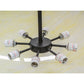 Meyda Lighting Covina 48" 8-Light Chestnut Inverted Pendant Light With Botticino Idalight Shade