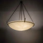 Meyda Lighting Covina 60" 10-Light Cafe Noir Inverted Pendant Light With Beige Botticino Idalight Shade Glass