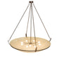 Meyda Lighting Covina 60" 10-Light Cafe Noir Inverted Pendant Light With Beige Botticino Idalight Shade Glass