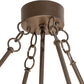 Meyda Lighting Covina 60" 10-Light Cafe Noir Inverted Pendant Light With Beige Botticino Idalight Shade Glass