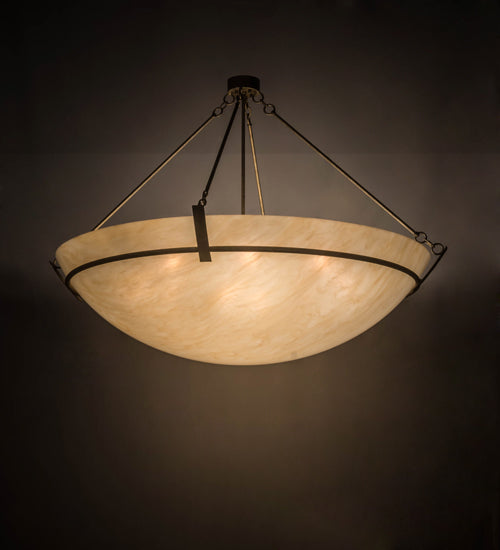 Meyda Lighting Covina 60" 10-Light Corinth Inverted Pendant Light With Beige Sahara Taupe Idalight Shade Glass