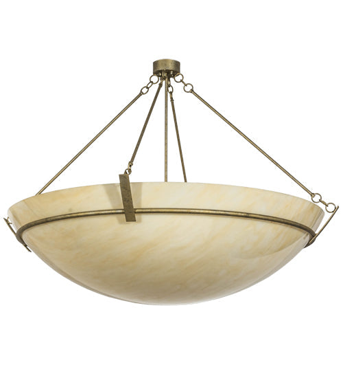Meyda Lighting Covina 60" 10-Light Corinth Inverted Pendant Light With Beige Sahara Taupe Idalight Shade Glass