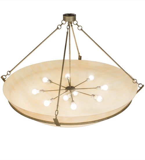 Meyda Lighting Covina 60" 10-Light Corinth Inverted Pendant Light With Beige Sahara Taupe Idalight Shade Glass