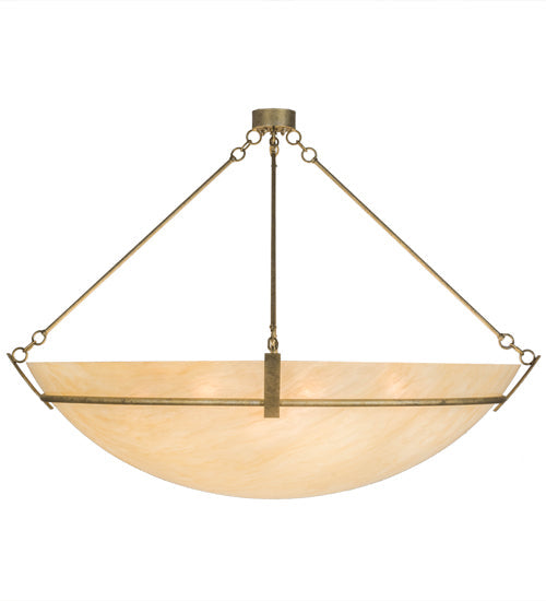 Meyda Lighting Covina 60" 10-Light Corinth Inverted Pendant Light With Beige Sahara Taupe Idalight Shade Glass