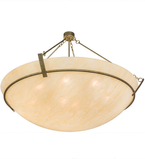 Meyda Lighting Covina 60" 10-Light Corinth Inverted Pendant Light With Beige Sahara Taupe Idalight Shade Glass