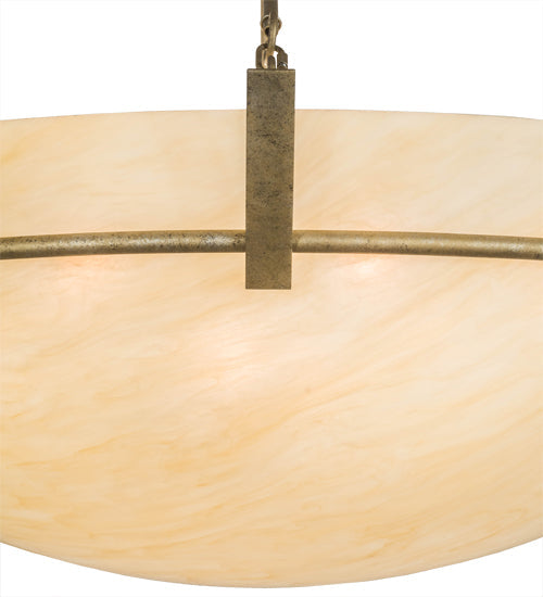 Meyda Lighting Covina 60" 10-Light Corinth Inverted Pendant Light With Beige Sahara Taupe Idalight Shade Glass