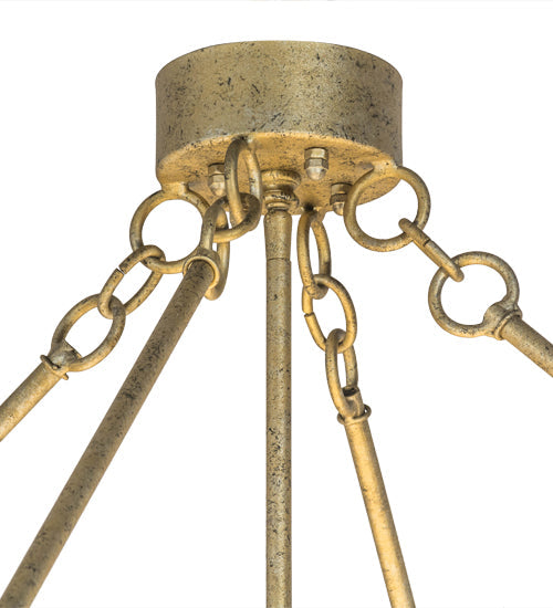 Meyda Lighting Covina 60" 10-Light Corinth Inverted Pendant Light With Beige Sahara Taupe Idalight Shade Glass