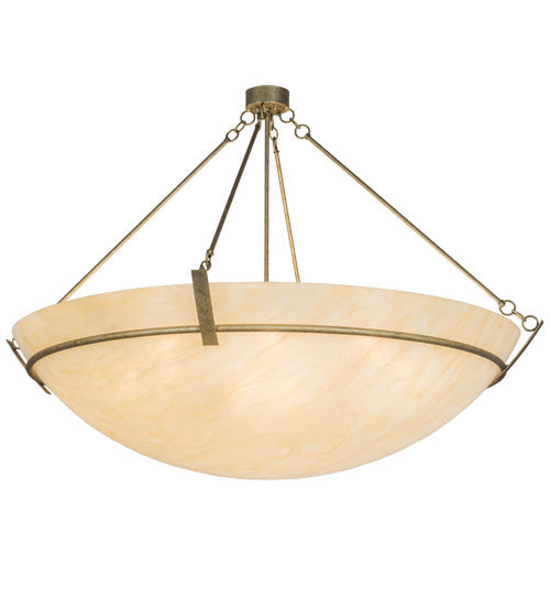 Meyda Lighting Covina 60" 10-Light Corinth Inverted Pendant Light With Beige Sahara Taupe Idalight Shade Glass