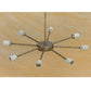Meyda Lighting Covina 60" 10-Light LED Corinth Inverted Pendant Light With Beige Sahara Taupe Idalight Shade Glass