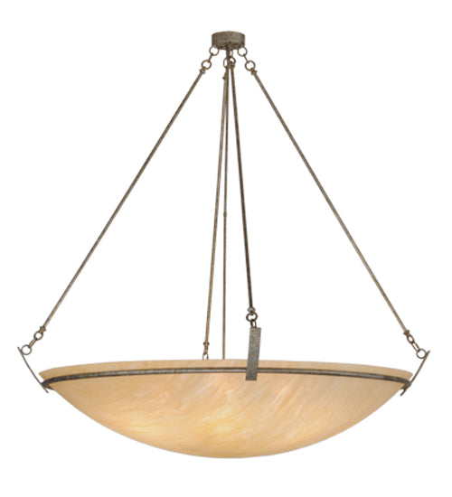 Meyda Lighting Covina 60" 10-Light LED Corinth Inverted Pendant Light With Beige Sahara Taupe Idalight Shade Glass