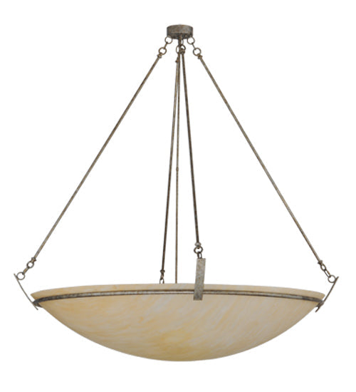 Meyda Lighting Covina 60" 10-Light LED Corinth Inverted Pendant Light With Beige Sahara Taupe Idalight Shade Glass