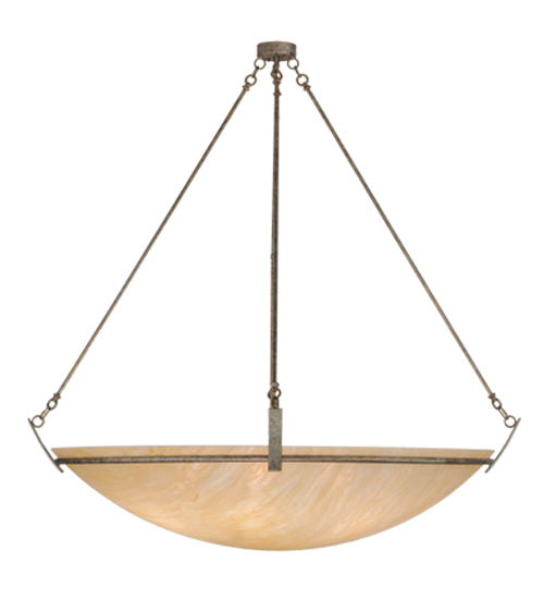 Meyda Lighting Covina 60" 10-Light LED Corinth Inverted Pendant Light With Beige Sahara Taupe Idalight Shade Glass
