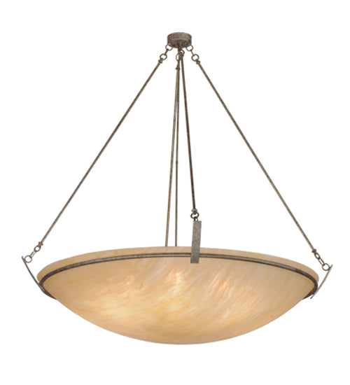 Meyda Lighting Covina 60" 10-Light LED Corinth Inverted Pendant Light With Beige Sahara Taupe Idalight Shade Glass