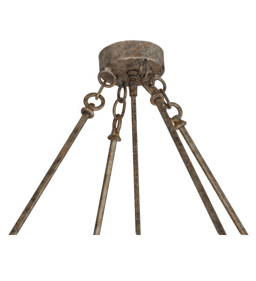 Meyda Lighting Covina 60" 10-Light LED Corinth Inverted Pendant Light With Beige Sahara Taupe Idalight Shade Glass