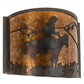 Meyda Lighting Cowboy 12" Dark Burnished Antique Copper Wall Sconce With Amber Mica Shade Glass