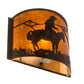 Meyda Lighting Cowboy 12" Dark Burnished Antique Copper Wall Sconce With Amber Mica Shade Glass
