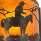 Meyda Lighting Cowboy 12" Dark Burnished Antique Copper Wall Sconce With Amber Mica Shade Glass