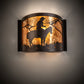 Meyda Lighting Cowboy 12" Mahogany Bronze Wall Sconce With Amber Mica Shade Glass