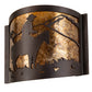 Meyda Lighting Cowboy 12" Mahogany Bronze Wall Sconce With Amber Mica Shade Glass