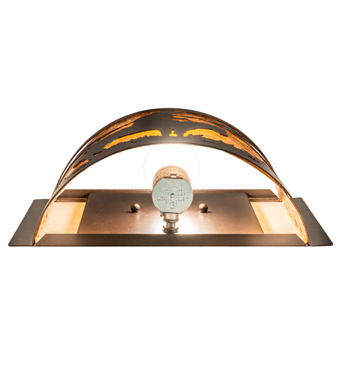 Meyda Lighting Cowboy 12" Mahogany Bronze Wall Sconce With Amber Mica Shade Glass