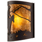 Meyda Lighting Cowboy 12" Mahogany Bronze Wall Sconce With Amber Mica Shade Glass