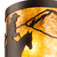 Meyda Lighting Cowboy 12" Mahogany Bronze Wall Sconce With Amber Mica Shade Glass