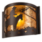 Meyda Lighting Cowboy 12" Mahogany Bronze Wall Sconce With Amber Mica Shade Glass