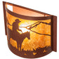 Meyda Lighting Cowboy 12" Rust Wall Sconce With Amber Mica Shade Glass