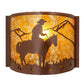 Meyda Lighting Cowboy 12" Rust Wall Sconce With Amber Mica Shade Glass