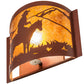 Meyda Lighting Cowboy 12" Rust Wall Sconce With Amber Mica Shade Glass