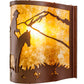 Meyda Lighting Cowboy 12" Rust Wall Sconce With Amber Mica Shade Glass