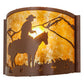 Meyda Lighting Cowboy 12" Rust Wall Sconce With Amber Mica Shade Glass