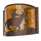 Meyda Lighting Cowboy 163112 12" Mahogany Bronze Wall Sconce With Amber Mica Shade Glass