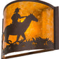 Meyda Lighting Cowboy 163112 12" Mahogany Bronze Wall Sconce With Amber Mica Shade Glass