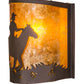 Meyda Lighting Cowboy 163112 12" Mahogany Bronze Wall Sconce With Amber Mica Shade Glass