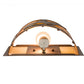 Meyda Lighting Cowboy 163112 12" Mahogany Bronze Wall Sconce With Amber Mica Shade Glass