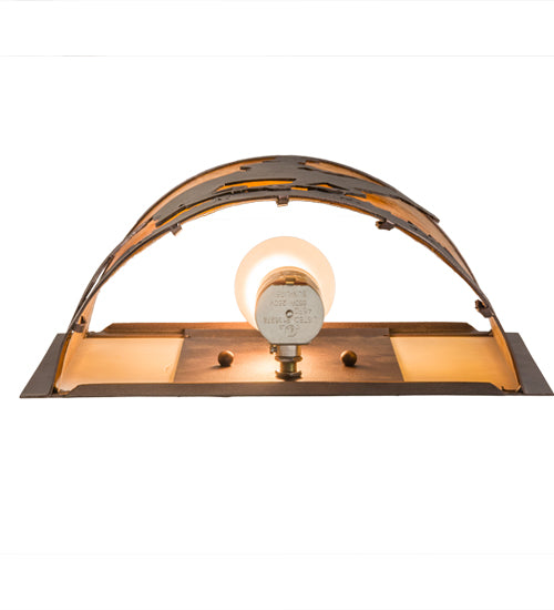 Meyda Lighting Cowboy 163112 12" Mahogany Bronze Wall Sconce With Amber Mica Shade Glass