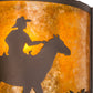 Meyda Lighting Cowboy 163112 12" Mahogany Bronze Wall Sconce With Amber Mica Shade Glass