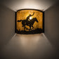 Meyda Lighting Cowboy 163132 12" Mahogany Bronze Wall Sconce With Amber Mica Shade Glass