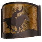 Meyda Lighting Cowboy 163132 12" Mahogany Bronze Wall Sconce With Amber Mica Shade Glass