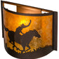 Meyda Lighting Cowboy 163132 12" Mahogany Bronze Wall Sconce With Amber Mica Shade Glass