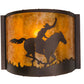 Meyda Lighting Cowboy 163132 12" Mahogany Bronze Wall Sconce With Amber Mica Shade Glass