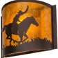 Meyda Lighting Cowboy 163132 12" Mahogany Bronze Wall Sconce With Amber Mica Shade Glass