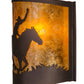 Meyda Lighting Cowboy 163132 12" Mahogany Bronze Wall Sconce With Amber Mica Shade Glass