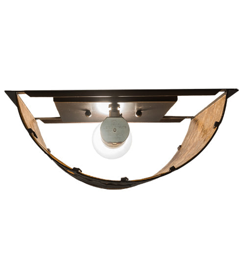 Meyda Lighting Cowboy 163132 12" Mahogany Bronze Wall Sconce With Amber Mica Shade Glass