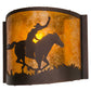 Meyda Lighting Cowboy 163132 12" Mahogany Bronze Wall Sconce With Amber Mica Shade Glass