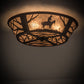 Meyda Lighting Cowboy 170453 22" 4-Light Dark Roast Flush Mount Light With Silver Mica Shade Glass