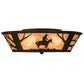 Meyda Lighting Cowboy 170453 22" 4-Light Dark Roast Flush Mount Light With Silver Mica Shade Glass